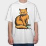 Cat Food Bowl, Tricou Oversize Barbati (Unisex)
