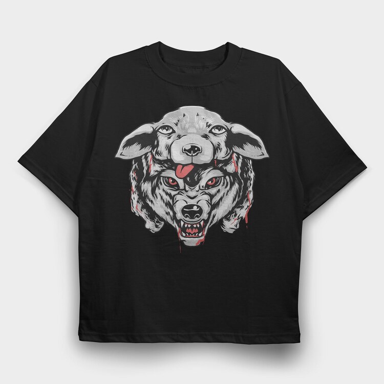 Bloody Dog Roar, Tricou Oversize Barbati (Unisex)