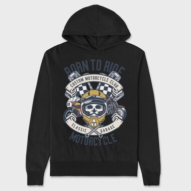 Born To Ride Custom Garage, Hanorac Oversize Barbati (Unisex)