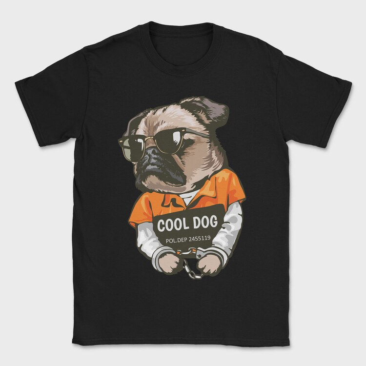 Cool Dog In Cuffs, Tricou Barbati (Unisex)