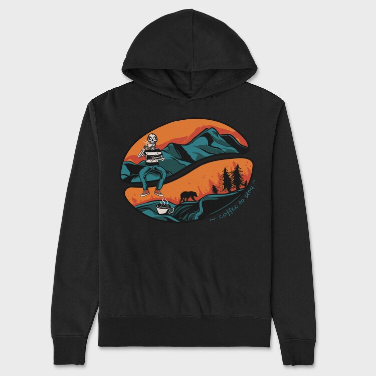 Coffee To Stay, Hanorac Oversize Barbati (Unisex)
