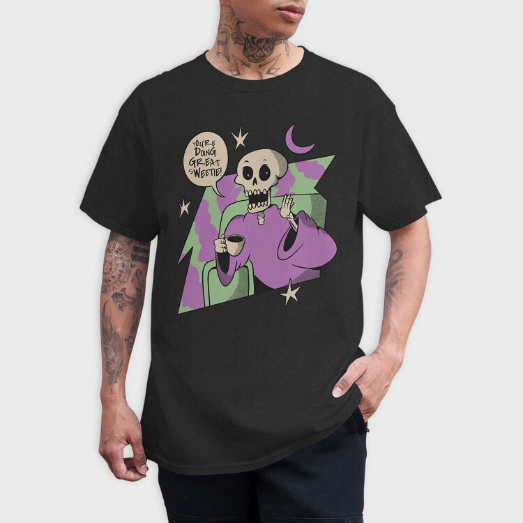 Supportive Skeleton Doing Great, Tricou Barbati (Unisex)