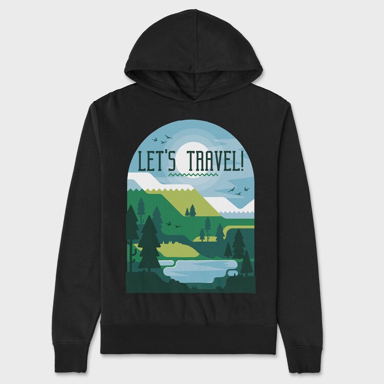 Let's Travel, Hanorac Oversize Barbati (Unisex)