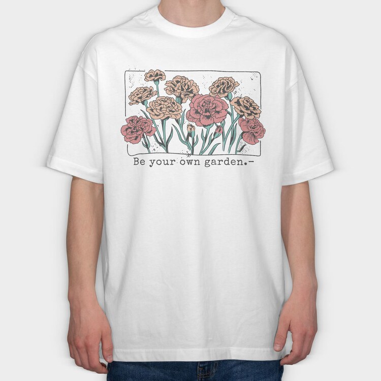 Carnation Flowers Garden, Tricou Oversize Barbati (Unisex)