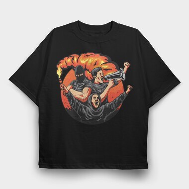 Revolutionary Fire, Tricou Oversize Barbati (Unisex)