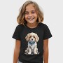 Cavachon Dog Watercolor, Tricou Copii