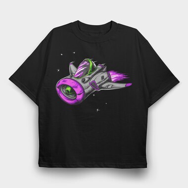 Space Rocket Blast, Tricou Oversize Barbati (Unisex)