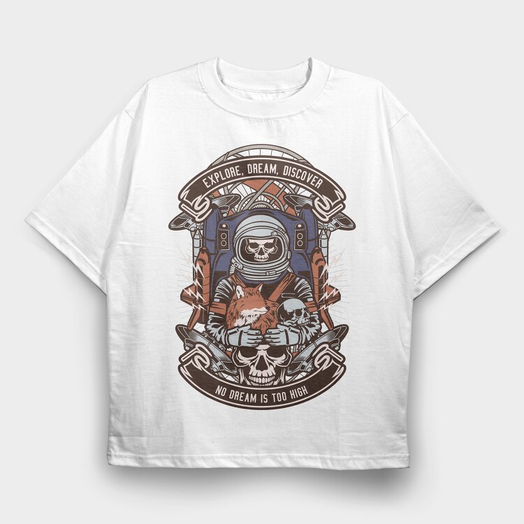 Space Fox Dreams, Tricou Oversize Barbati (Unisex)