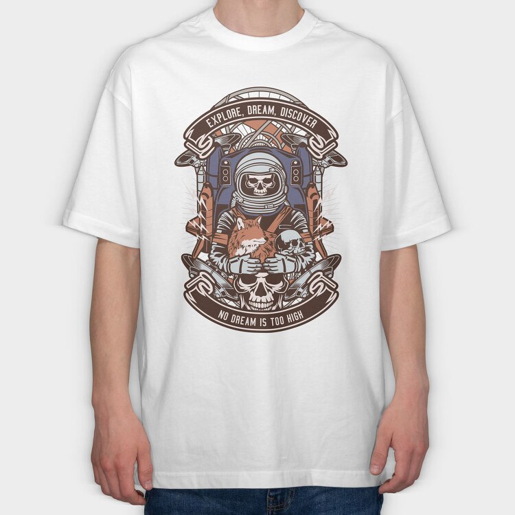 Space Fox Dreams, Tricou Oversize Barbati (Unisex)