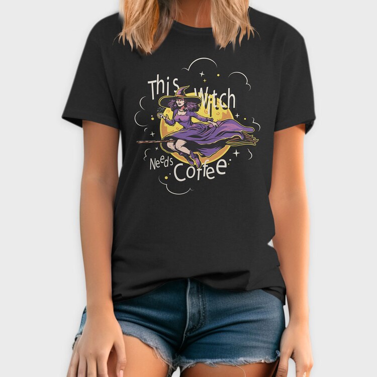 This Witch Needs Cofee, Tricou Barbati (Unisex)