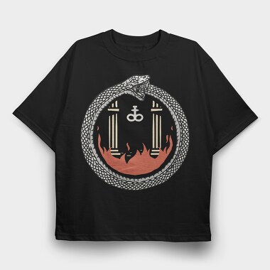 Snake Fire Symbol, Tricou Oversize Barbati (Unisex)