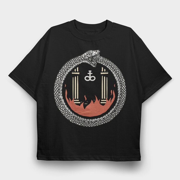 Snake Fire Symbol, Tricou Oversize Barbati (Unisex)