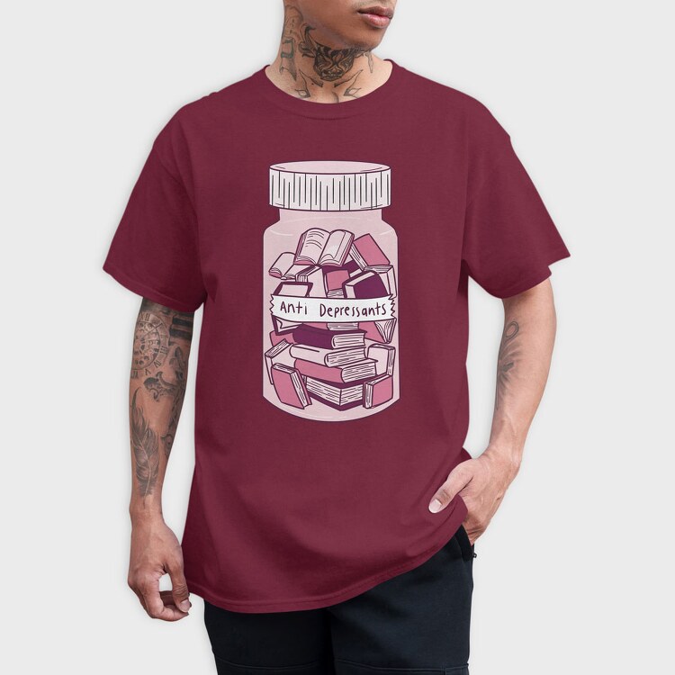Anti Depressants Books, Tricou Barbati (Unisex)