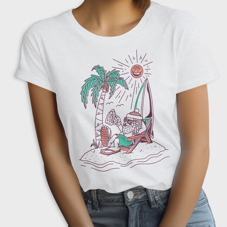 Surfer Santa Beer, Tricou Femei