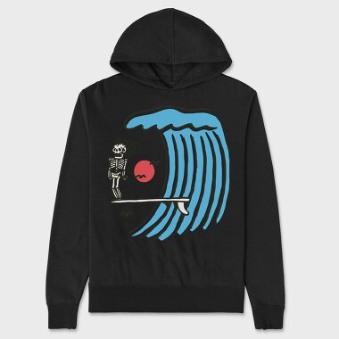 Skeleton Wave Ride, Hanorac Oversize Barbati (Unisex)