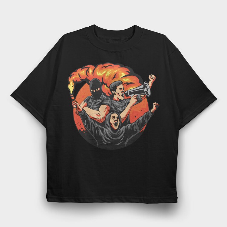 Revolutionary Fire, Tricou Oversize Barbati (Unisex)