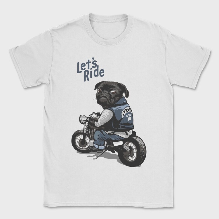 Pug Street Rider, Tricou Barbati (Unisex)
