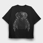 Pug Punk, Tricou Oversize Barbati (Unisex)