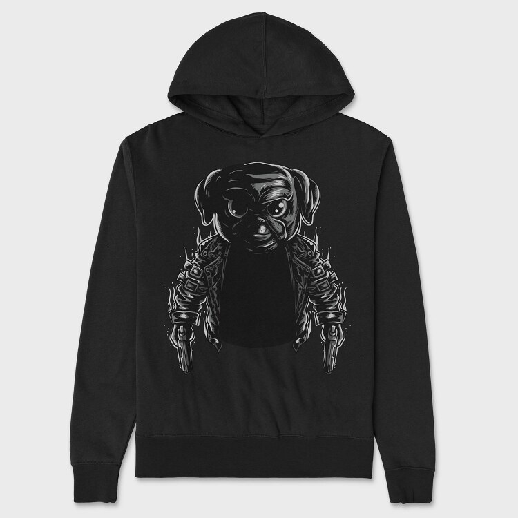 Pug Punk, Hanorac Oversize Barbati (Unisex)