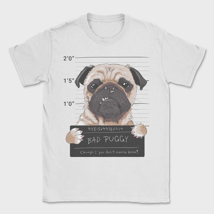 Pug Mugshot, Tricou Barbati (Unisex)