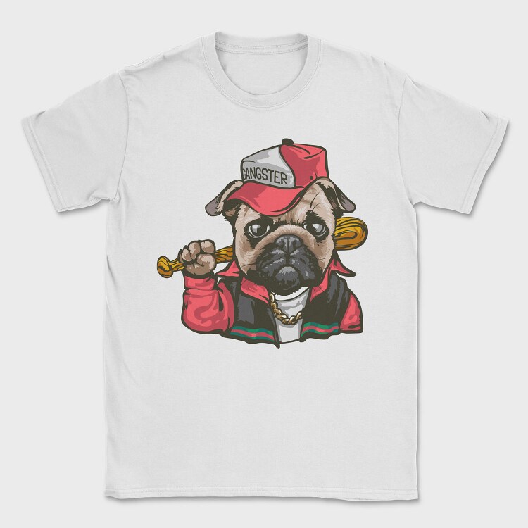 Pug Gangster Bone, Tricou Barbati (Unisex)