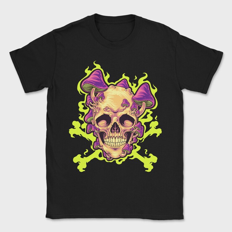 Psychedelic Skull Fungi, Tricou Barbati (Unisex)