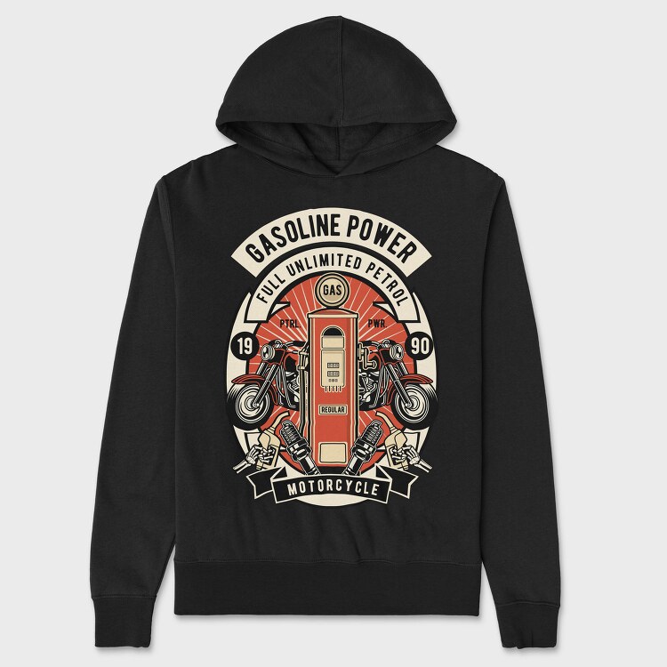 Gasoline Power Motorcycle, Hanorac Oversize Barbati (Unisex)