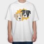 Cartoon Dog Faces, Tricou Oversize Barbati (Unisex)