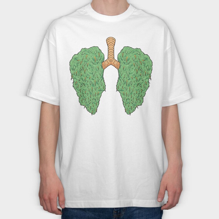 Cannabis Lungs, Tricou Oversize Barbati (Unisex)
