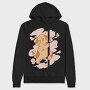 Cartoon Dog Pole Dancing, Hanorac Oversize Barbati (Unisex)
