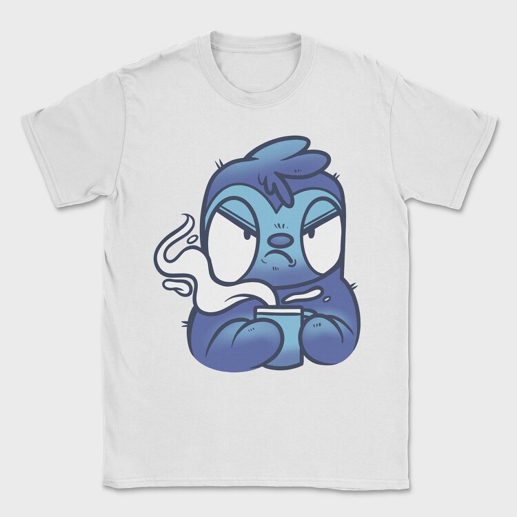 Cartoon Sloth With Coffee Drink, Tricou Barbati (Unisex)