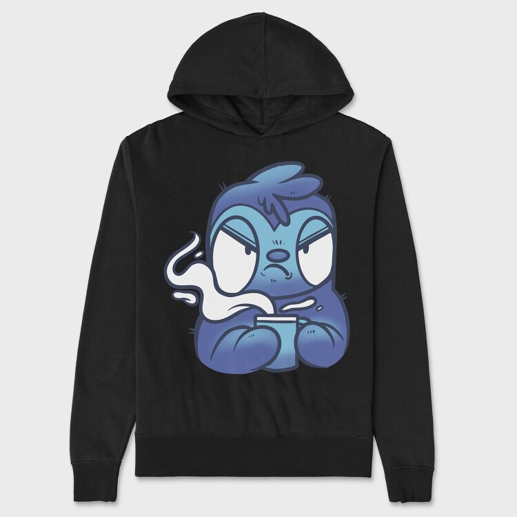 Cartoon Sloth With Coffee Drink, Hanorac Oversize Barbati (Unisex)
