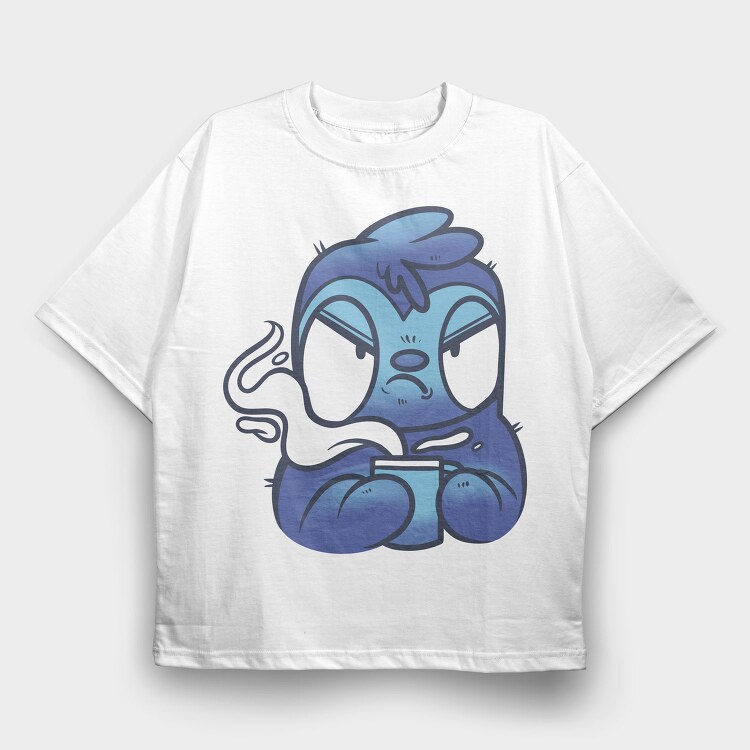 Cartoon Sloth With Coffee Drink, Tricou Oversize Barbati (Unisex)