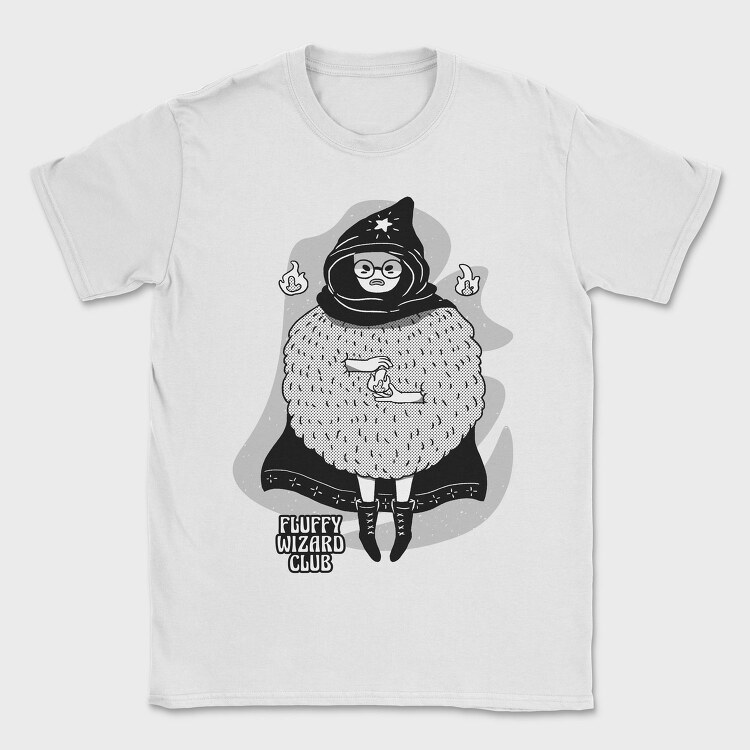 Cartoon Wizard Boy Fantasy Fluffy Club, Tricou Barbati (Unisex)