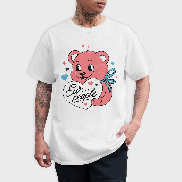 Ew People Pink Teddy, Tricou Barbati (Unisex)