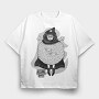 Cartoon Wizard Boy Fantasy Fluffy Club, Tricou Oversize Barbati (Unisex)