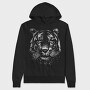 Tiger Monochrome, Hanorac Oversize Barbati (Unisex)