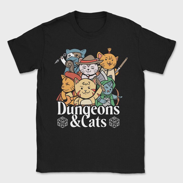 Dungeons And Cats, Tricou Barbati (Unisex)