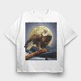 Eagle At Night, Tricou Oversize Barbati (Unisex)
