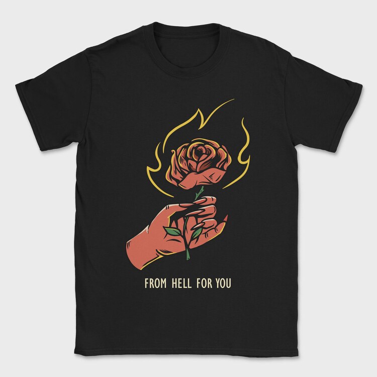 Burning Rose Hand, Tricou Barbati (Unisex)