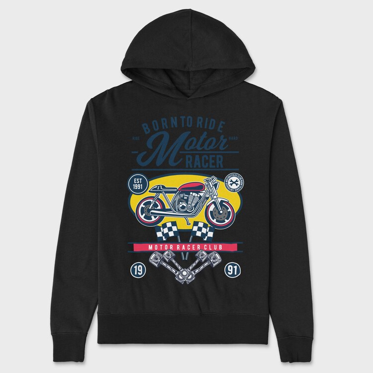 Born To Ride Racer, Hanorac Oversize Barbati (Unisex)