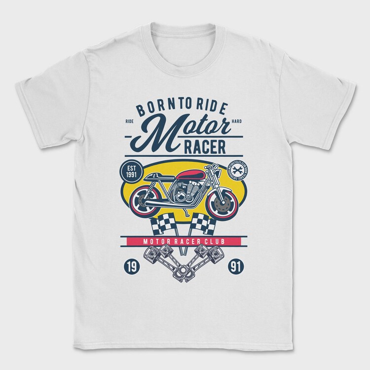 Born To Ride Racer, Tricou Barbati (Unisex)