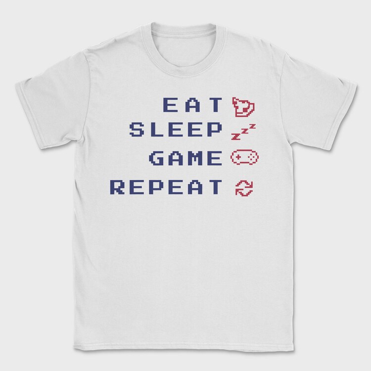 Eat Sleep Game Quote Gamer, Tricou Barbati (Unisex)