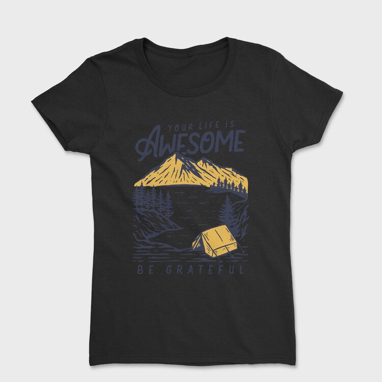 Awesome Camping Vibes, Tricou Femei