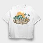 Beach Hand Tent, Tricou Oversize Barbati (Unisex)