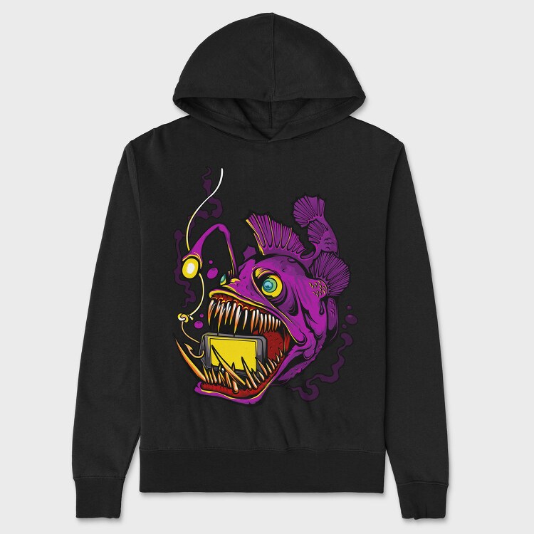 Angler Fish Glow, Hanorac Oversize Barbati (Unisex)