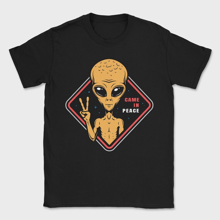 Alien Peace Sign, Tricou Barbati (Unisex)