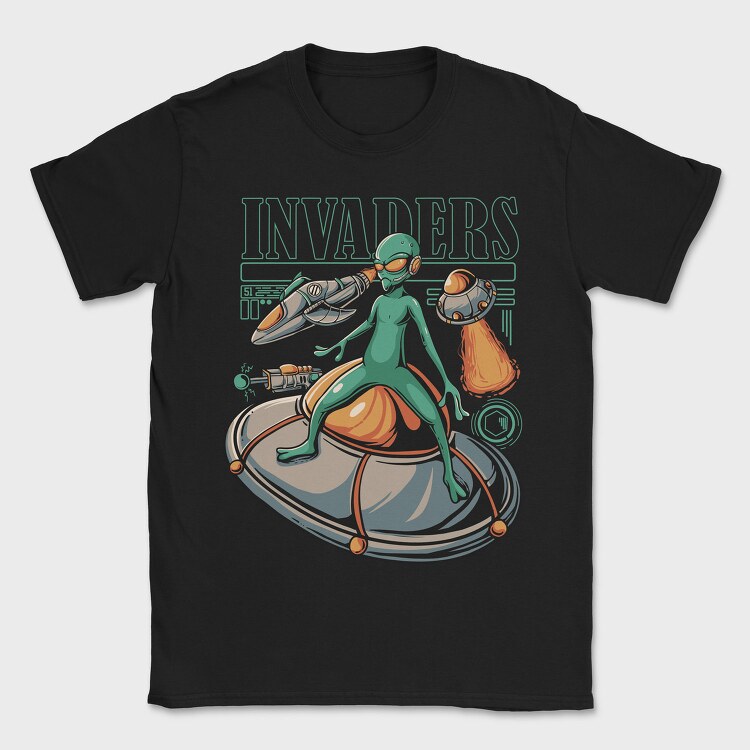 Alien Invasion, Tricou Barbati (Unisex)