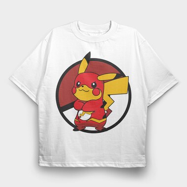Pikachu Flash, Tricou Oversize Barbati (Unisex)