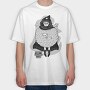 Cartoon Wizard Boy Fantasy Fluffy Club, Tricou Oversize Barbati (Unisex)